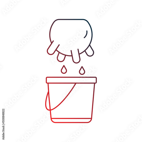 udder gradient outline icon with white background vector stock illustration