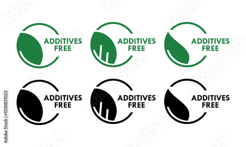 Additives free logo template illustration. Vector logo skincare cosmetic or skin and health safe product with no paraben package design