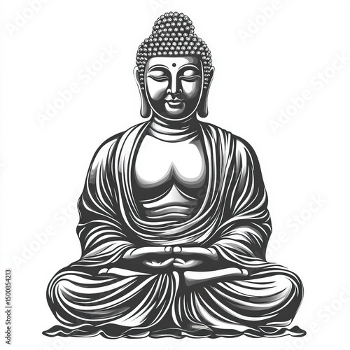 buddha silhouette , black a...