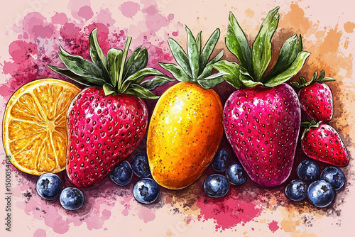 fruit and veg sketch
