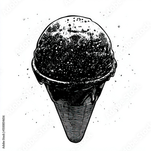 ice cream silhouette , blac...