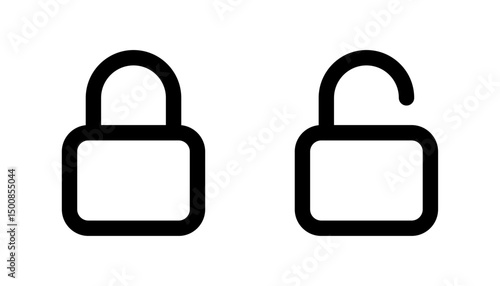 Lock and unlock padlock icon representing security, privacy, access control, or data protection.