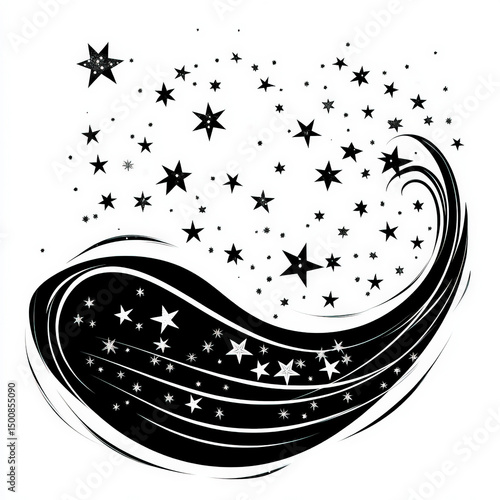 sleigh silhouette , black a...