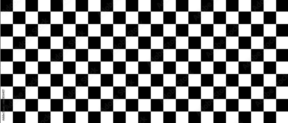 Fototapeta premium Vector seamless pattern simulates a black and white chessboard.