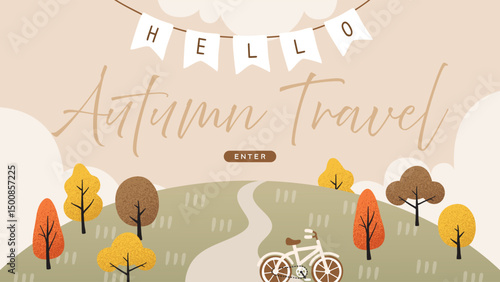 Vector illustration banner for autumn travel.