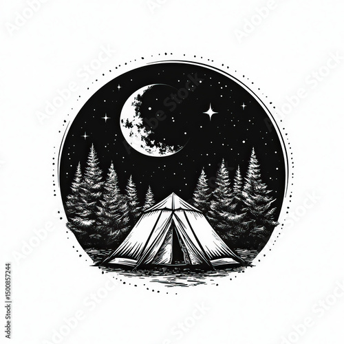 camping silhouette , black ...