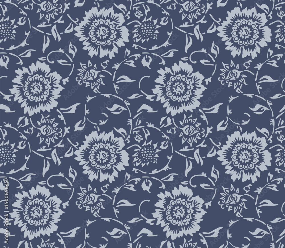 Japanese Luxury Swirl Vine Flower Vector Seamless Pattern
Japanese Luxury Swirl Vine Flower Vector Seamless Pattern