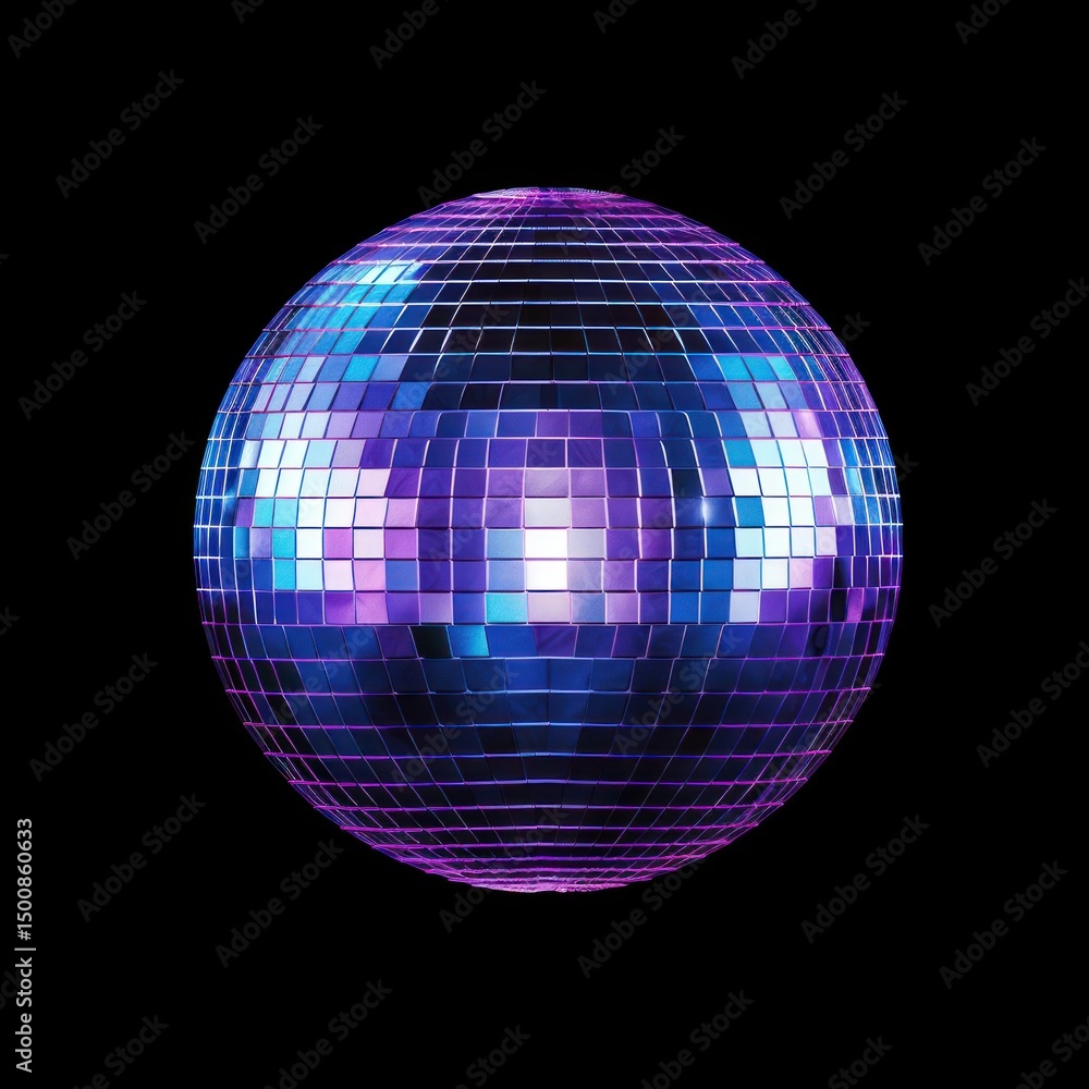 Obraz premium Disco ball sphere purple light.