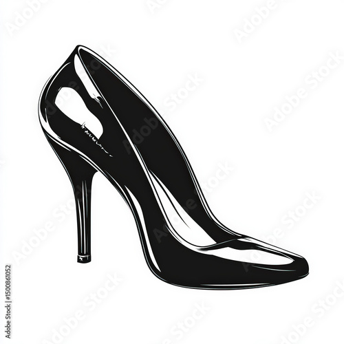 heel silhouette , black and...