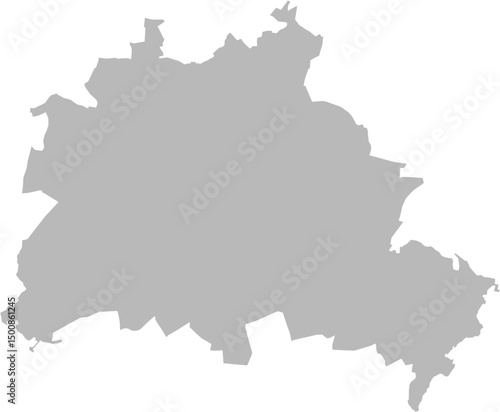 Berlin, Germany – administrative vector map with district boundaries (Web Mercator projection, PPT-compatible & fully editable)
