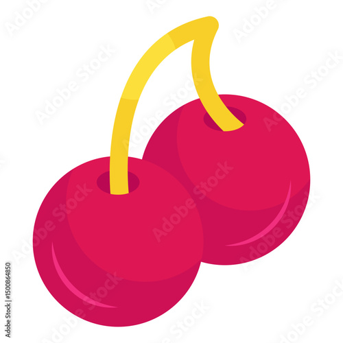 An icon design of cherries
