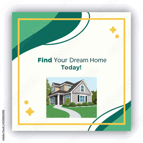 Engage your audience with our stunning real estate house social media post or square template, designed to captivate and attract potential buyers with its eye catching visuals and compelling content