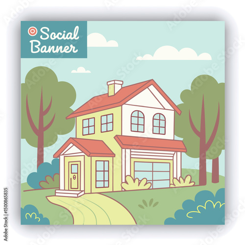Engage your audience with our stunning real estate house social media post or square template, designed to captivate and attract potential buyers with its eye catching visuals and compelling content