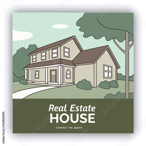 Engage your audience with our stunning real estate house social media post or square template, designed to captivate and attract potential buyers with its eye catching visuals and compelling content