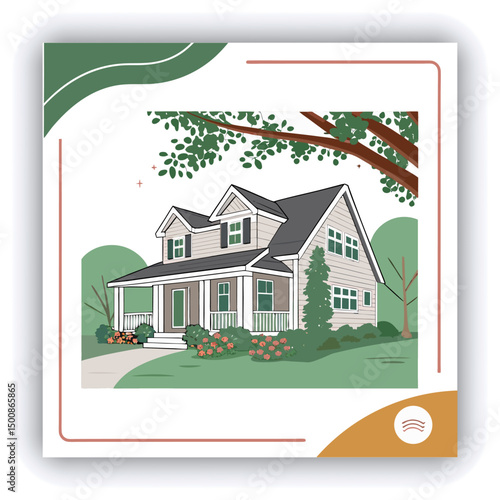 Engage your audience with our stunning real estate house social media post or square template, designed to captivate and attract potential buyers with its eye catching visuals and compelling content