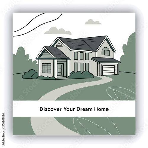 Engage your audience with our stunning real estate house social media post or square template, designed to captivate and attract potential buyers with its eye catching visuals and compelling content