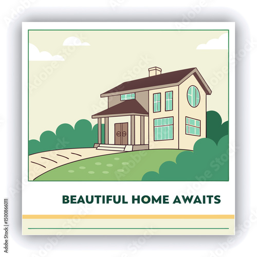 Engage your audience with our stunning real estate house social media post or square template, designed to captivate and attract potential buyers with its eye catching visuals and compelling content