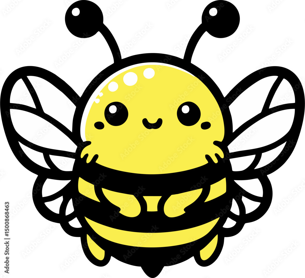 Obraz premium Simple Cute Bee Vector Cartoon