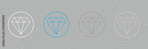 Diamond icon set. simple diamond line icon set. vector illustration EPS 10. Diamond icon for web and mobile app  . Vector Illustration . 