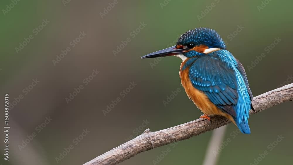 Kingfisher perched on branch Kingfisher perched on branch