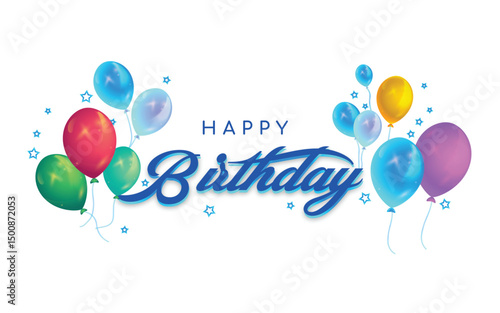 Happy Birthday typography design vector. Beautiful greeting card scratched calligraphy black text word. Handwritten modern brush lettering white background isolated vector