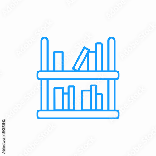 bookshelf with books icon sign vector