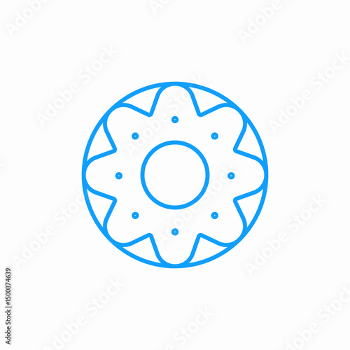 decorated round cookie icon sign vector