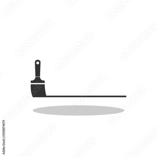 Paint brush line icon with shadow