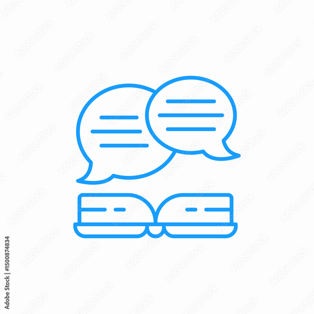 dialogue about book icon sign vector dialogue about book icon sign vector