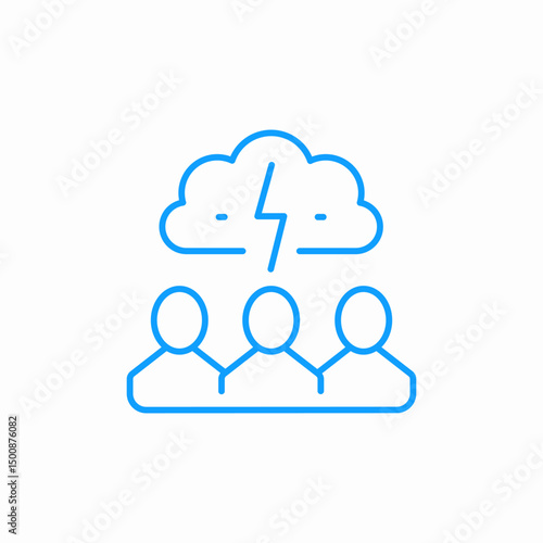 group conflict cloud icon sign vector