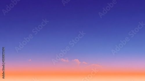 Vibrant blue and orange gradient sky blending smoothly, evoking a sense of serene harmony and boundless energy
