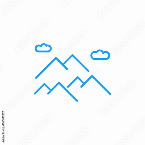 mountain range clouds icon sign vector