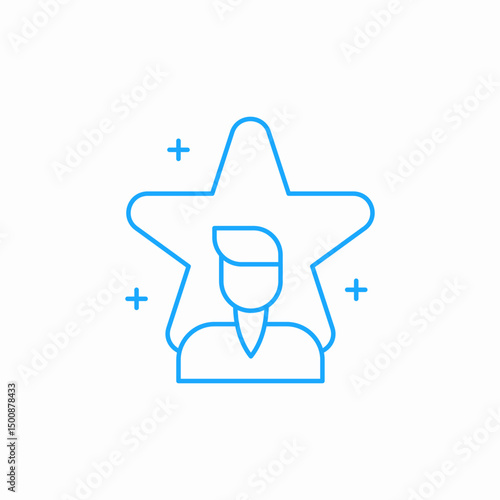 person behind star male celebrity icon sign vector