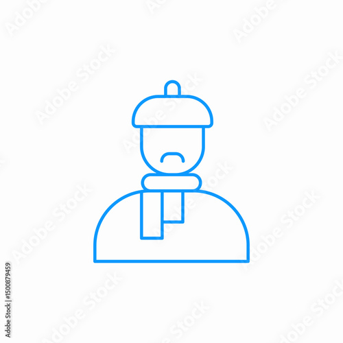 sad cold winter depressed icon sign vector