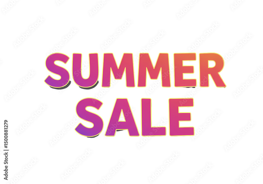 Summer Sale Huge Discounts on Summer Products isolated on transparent background Summer Sale Huge Discounts on Summer Products isolated on transparent background