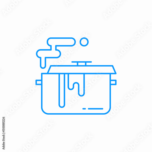 steaming cooking pot icon sign vector