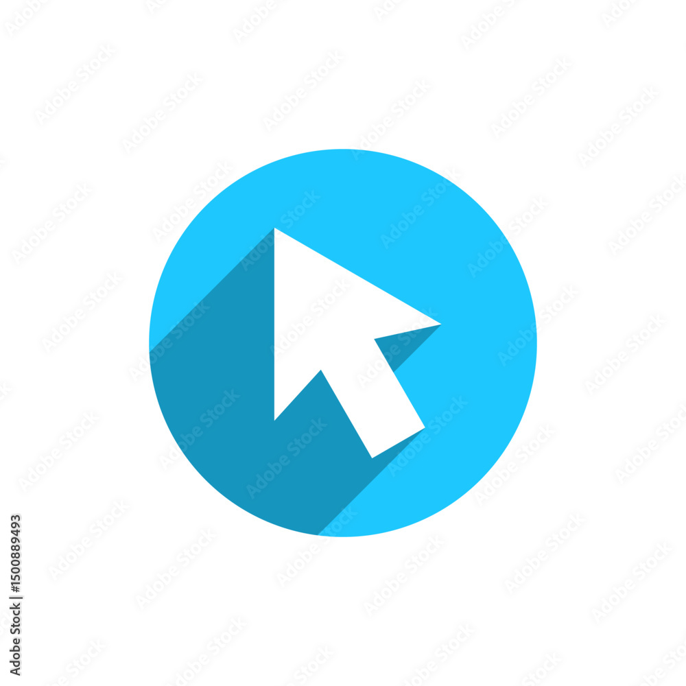 Cursor arrow icon with long shadow. Computer pointer mouse sign symbol Cursor arrow icon with long shadow. Computer pointer mouse sign symbol