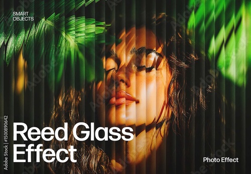 Reed Glass Photo Effect Template