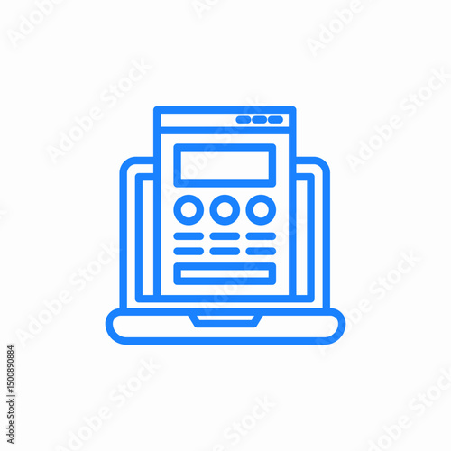 online application laptop icon sign vector