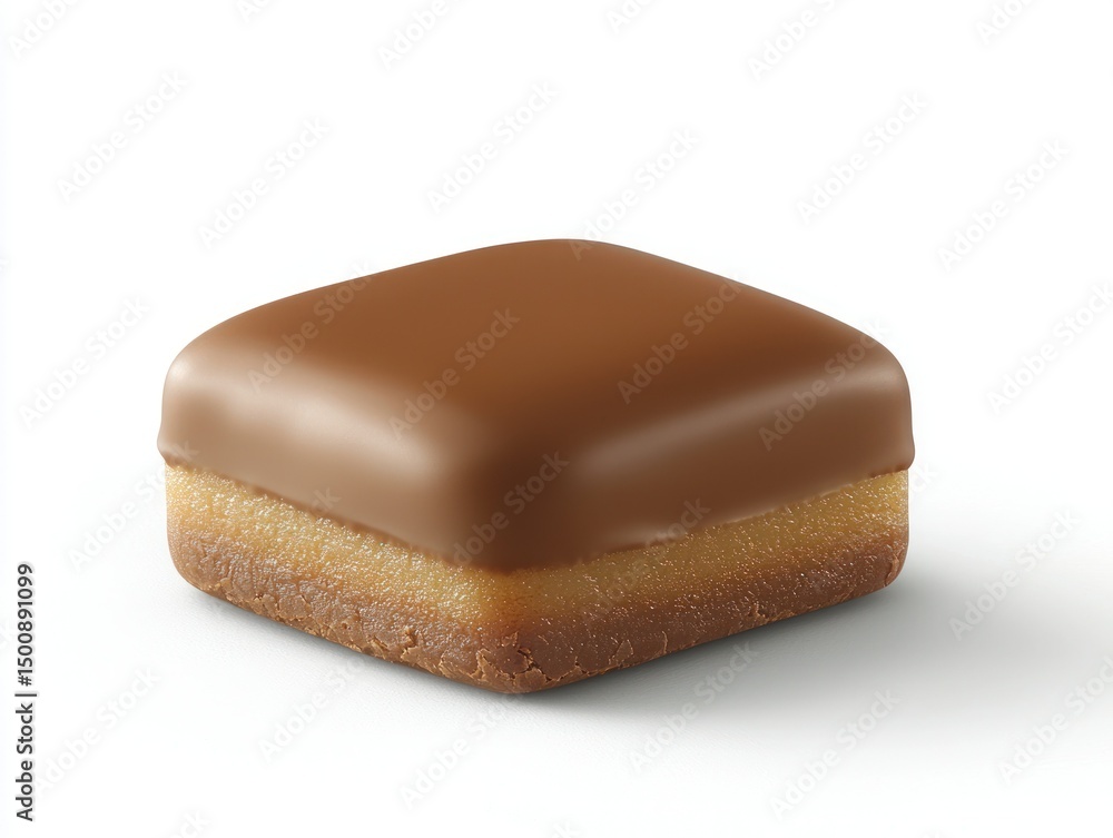 Obraz premium Square chocolate caramel bite, two layers