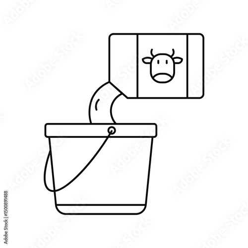 condensed milk lineal icon with white background vector stock illustration