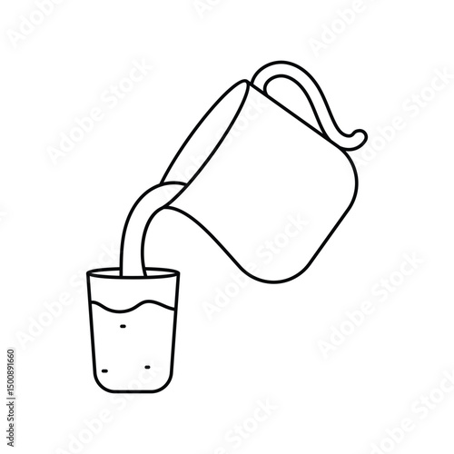 milk jar lineal icon with white background vector stock illustration