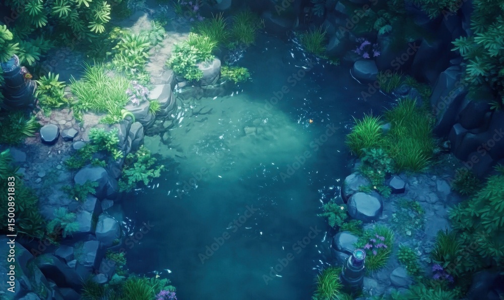 Fototapeta premium Charco Escondido en la Selva Tropical: Vista Aérea