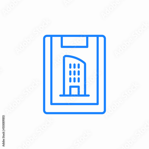 real estate building clipboard icon sign vector