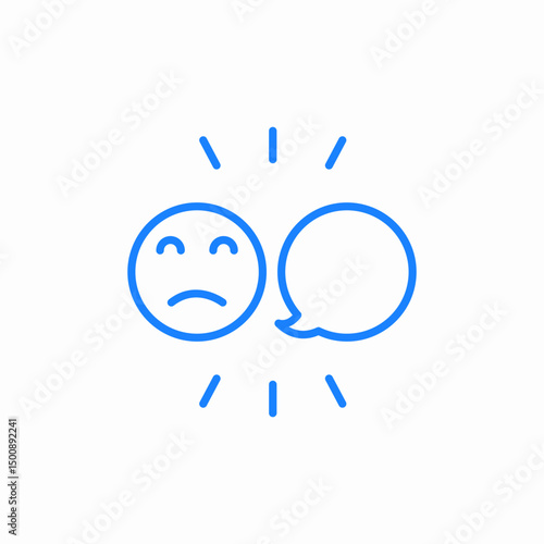 sad message icon sign vector