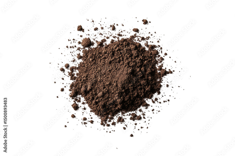 Pile of brown powder isolated on transparent background Pile of brown powder isolated on transparent background