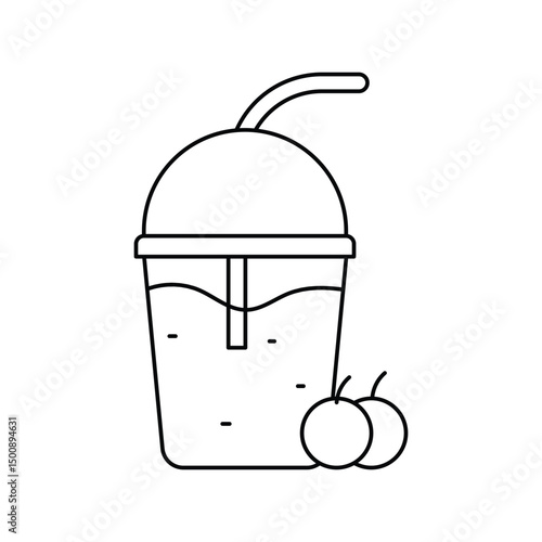 smoothie lineal icon with white background vector stock illustration