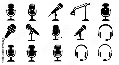 microphone icons set