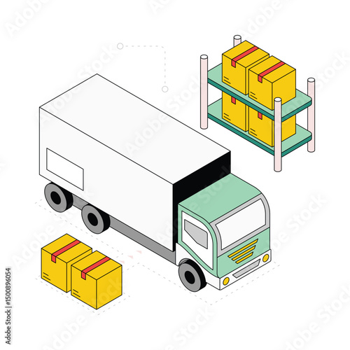 Ready To Deliver Isometric Style Illustration. EPS 10 File