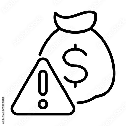 Budget deficit single icon